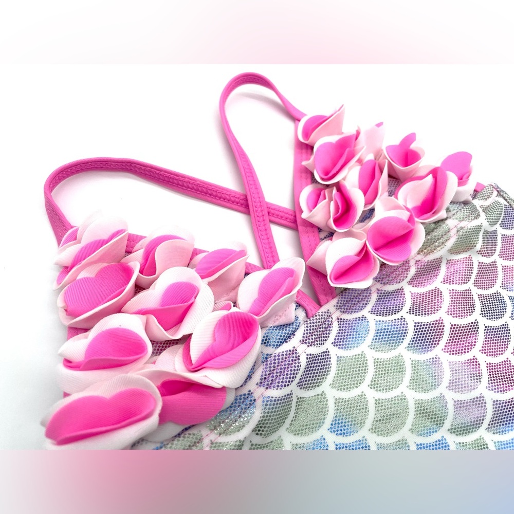 NWT Floatimini Ombré Mermaid One Piece Swimsuit in Pink 4 - Picture 3 of 10